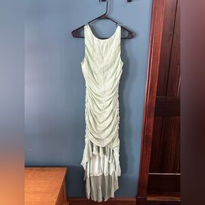 Elegant High-Low Dress in Soft Green